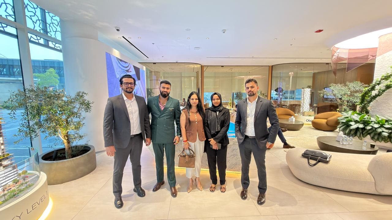 First Key International team visiting a property developer's sales gallery in Dubai